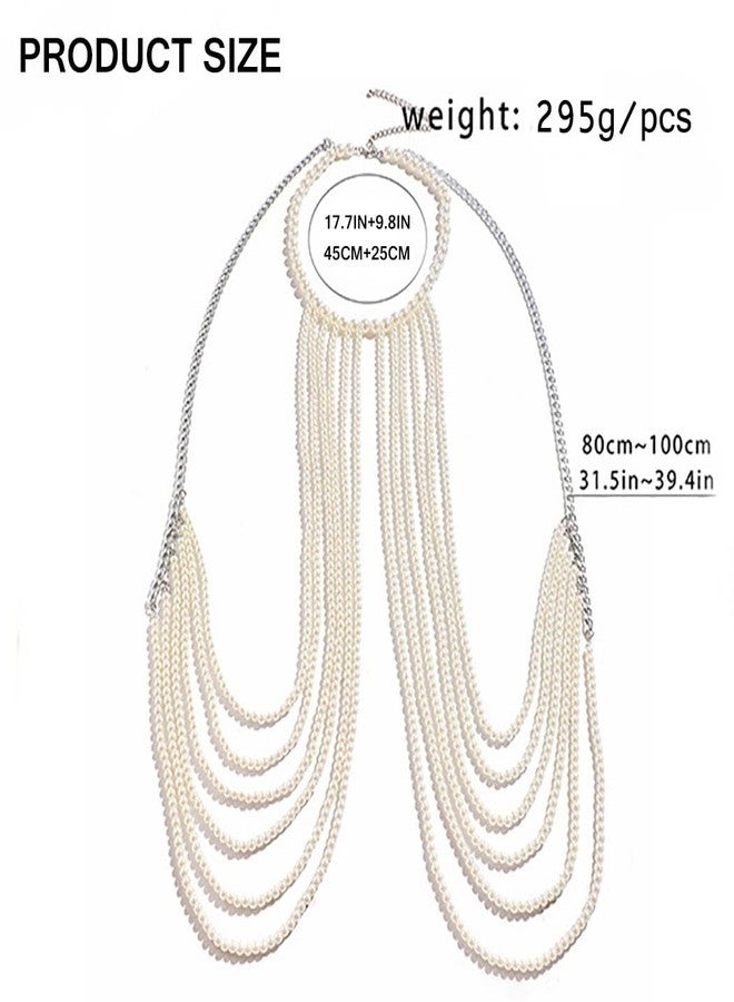 CanB Pearl Body Chain Layered Body Chains Beach Bikini Chain Party Sexy Body Accessories for Women and Girls - Image 4