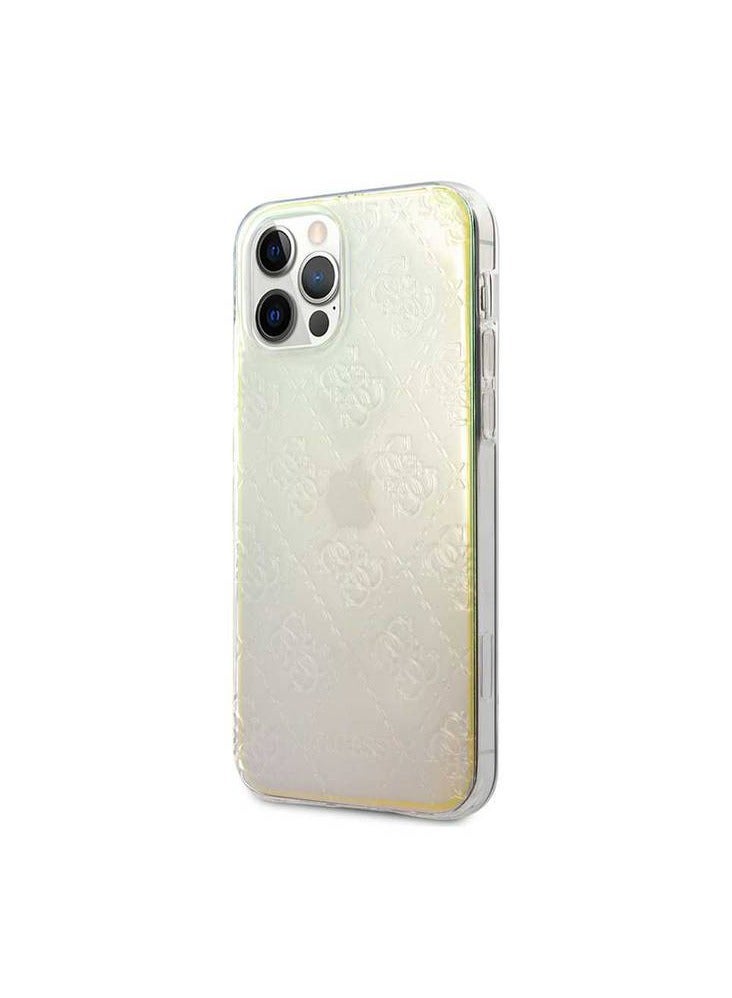 GUESS iPhone 12/12 Pro 6.1inch Hard Case / PC/TPU 4G Pattern / Shock Resistant / Officially Licensed - Iridescent - Image 1