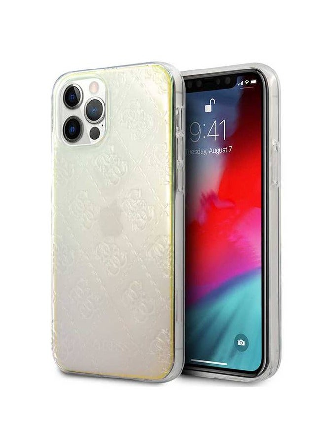 GUESS iPhone 12/12 Pro 6.1inch Hard Case / PC/TPU 4G Pattern / Shock Resistant / Officially Licensed - Iridescent - Image 4
