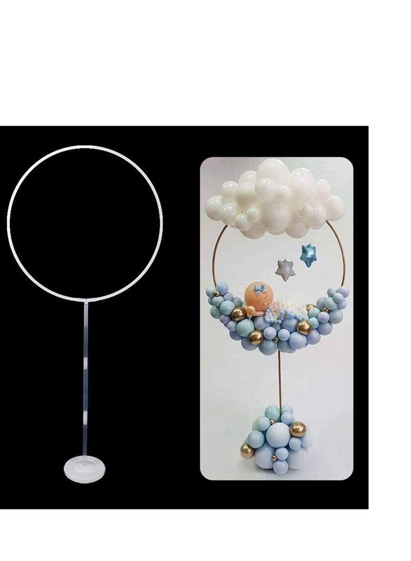 SYOSI Balloon Round Arch Column Stand Flexible Cricle Frame Holder DIY Balloon Shape Stand Background Decoration for Baby Shower Birthday Wedding Party (27 x 63 Inch) - Image 2