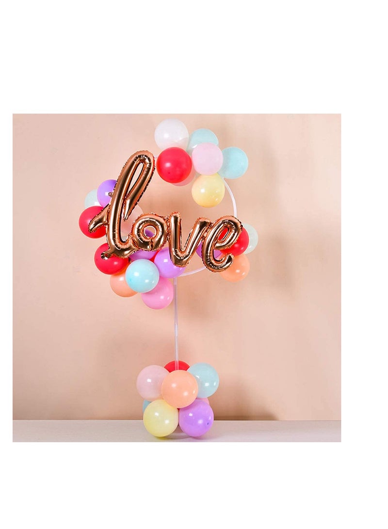SYOSI Balloon Round Arch Column Stand Flexible Cricle Frame Holder DIY Balloon Shape Stand Background Decoration for Baby Shower Birthday Wedding Party (27 x 63 Inch) - Image 3