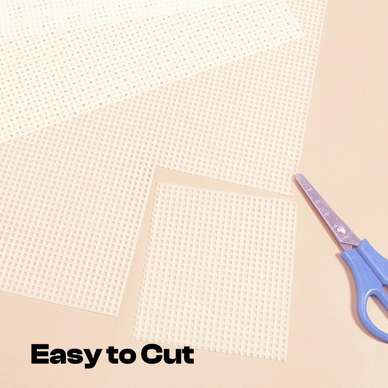 Caydo 4 Pieces 7 Count Plastic Canvas Sheets 10.5 x 13.5 Inch Plastic Mesh Sheet, Eye Mesh for Embroidery, Acrylic Yarn Crafting, Knit Crochet Projects and Make Dividers - Image 4