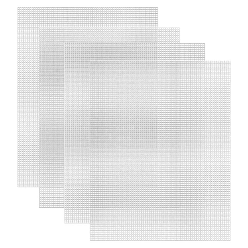 Caydo 4 Pieces 7 Count Plastic Canvas Sheets 10.5 x 13.5 Inch Plastic Mesh Sheet, Eye Mesh for Embroidery, Acrylic Yarn Crafting, Knit Crochet Projects and Make Dividers - Image 1