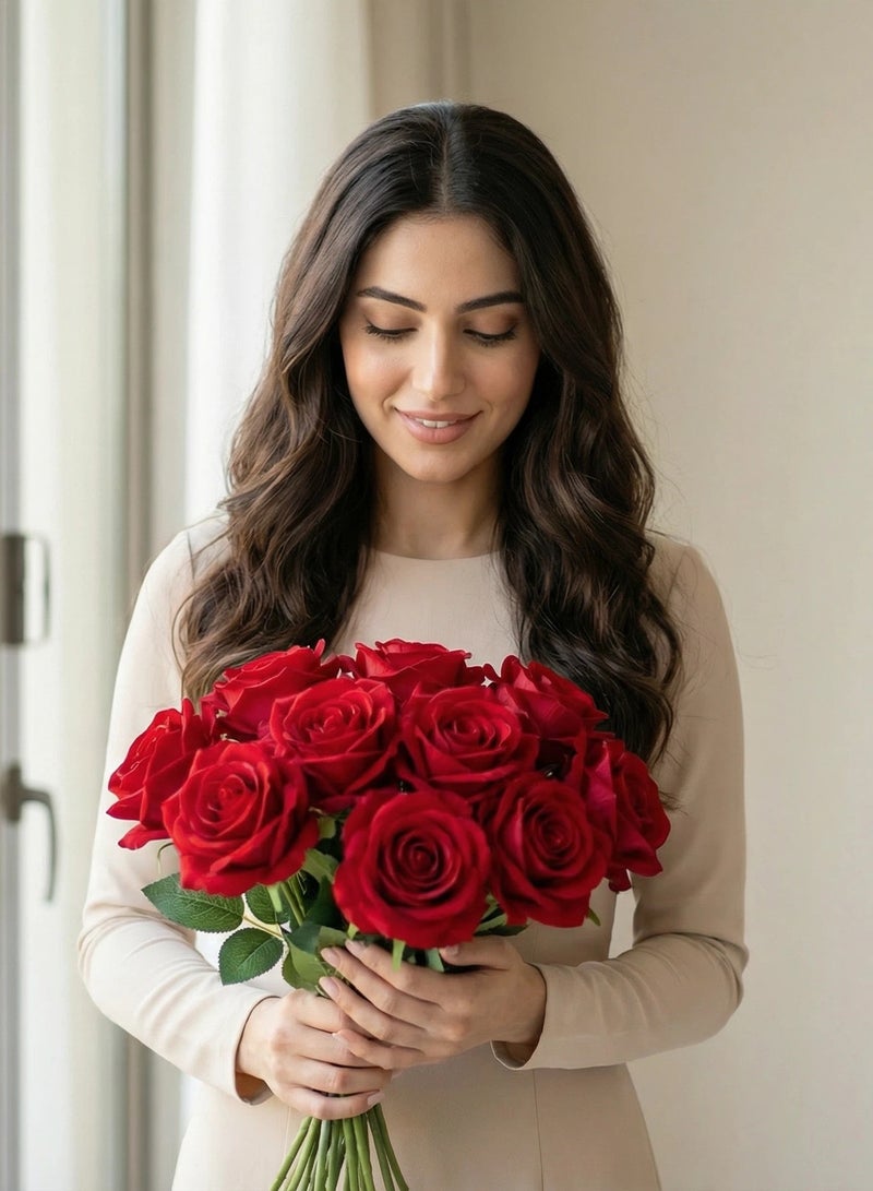 10PCS Red Silk Rose Bouquet -Artificial Flowers-Home Decor | Valentine's Day Gift - Image 4