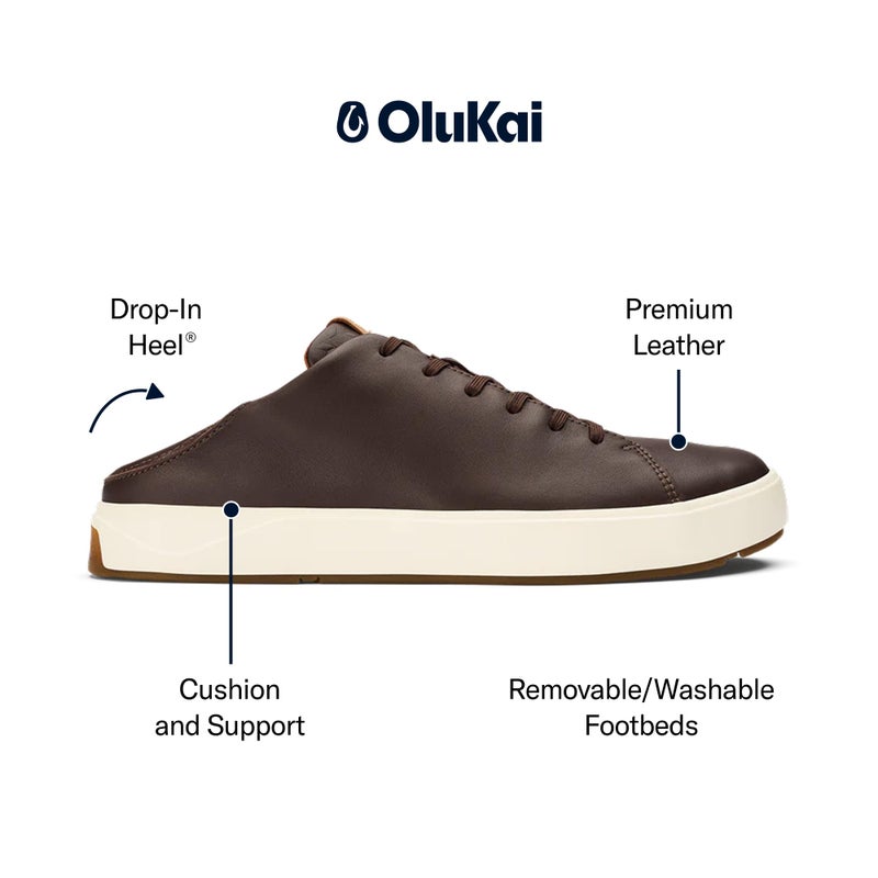 OLUKAI Lae'ahi Li 'ILI Men's Waterproof Leather Sneaker, Versatile & Casual Everyday Shoe, All-Day Comfort & Support, Enhanced Grip & Traction, Dk Java/Dk Java, 11.5 - Image 4
