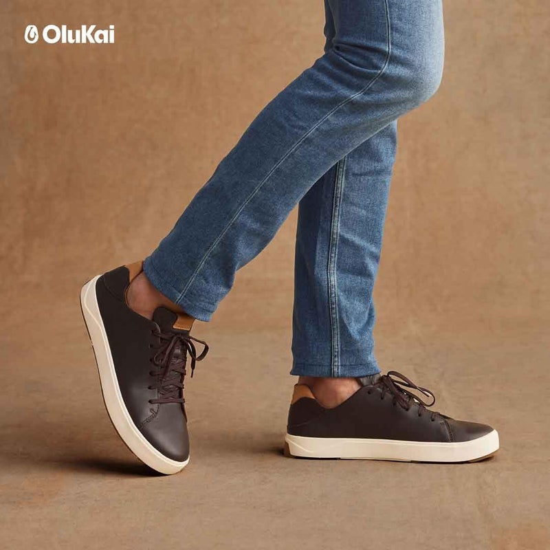 OLUKAI Lae'ahi Li 'ILI Men's Waterproof Leather Sneaker, Versatile & Casual Everyday Shoe, All-Day Comfort & Support, Enhanced Grip & Traction, Dk Java/Dk Java, 11.5 - Image 2