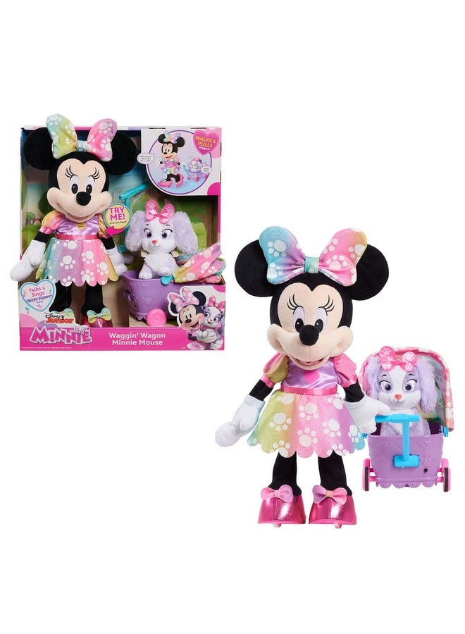 Minnie Disney Junior Minnie Mouse Waggin’ Wagon Lights And Sounds Feature Plush Officially Licensed Kids Toys For Ages 3 Up By Just Play  - Image 2