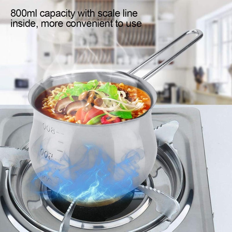 كلاراكو وعاء حليب من الفولاذ المقاوم للصدأ مع وعاء تسخين زبدة الشوكولاتة والجبن مع فوهة صب مزدوجة، قدر صغير، وعاء طهي وخَبز للمطبخ - Image 2