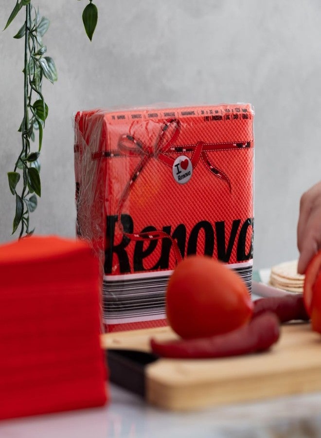 Renova Paper Extra Soft and Absorbent Napkins (Red) - Pack of 70 Pieces - Image 3