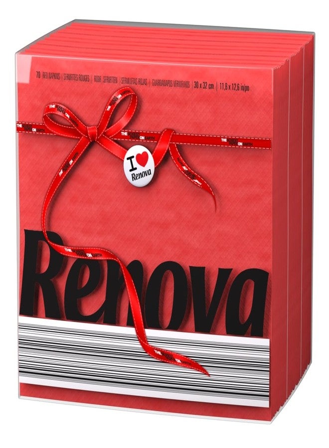 Renova Paper Extra Soft and Absorbent Napkins (Red) - Pack of 70 Pieces - Image 1