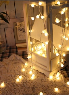 Nisf Al Qamar Ramadan lighting, 40 circular bulbs, 5 meters long, connected via USB or batteries, with warm white lighting  - Image 1