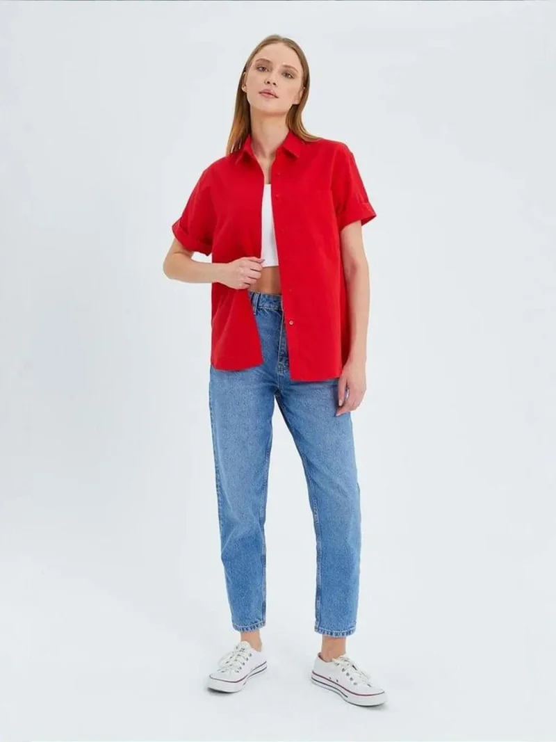 MixRay MIXRAY Short Sleeve Shirt with Pockets
