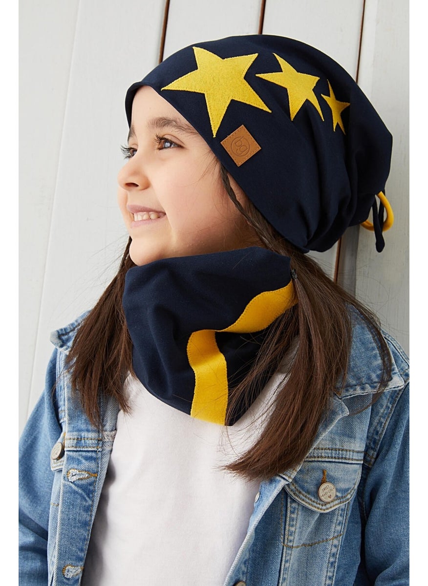 Babygiz Yellow Navy Blue Fanatic Children Baby Hat Beanie Soft Double Layer Sports Cotton Combed Cotton  - Image 2