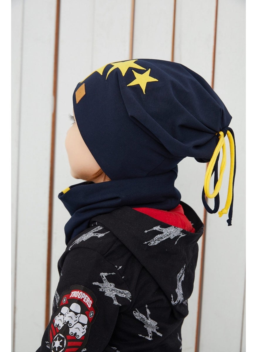 Babygiz Yellow Navy Blue Fanatic Children Baby Hat Beanie Soft Double Layer Sports Cotton Combed Cotton  - Image 4
