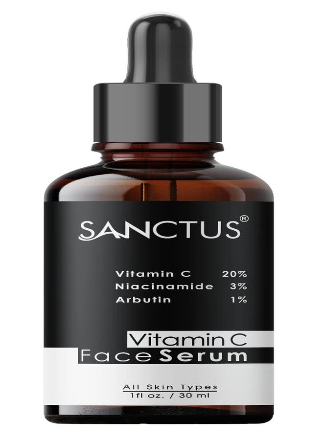 SANCTUS Face Serum 20% Vitamin C For Skin Brightening, Glowing Skin, Anti-Ageing & Scar Lightening with 3% Niacinamide & 1% Arbutin - Image 1