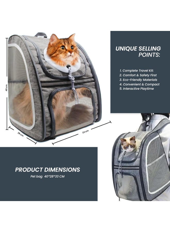 Soofam Pet Carrier Bag Pack for Cats And Dogs | Cat Carrier Backpack for Travel Airline Approved | Soft Cat Carrier Dog Carrier Travel Kitten for Up to 2kg puppies - Image 4