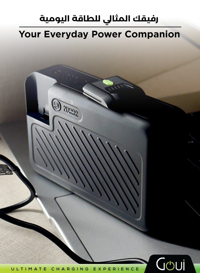 Goui 20000 mAh SINGI Mini 20 Power Bank 20000mAh | 15W Charging | Triple Output (2 Type-C + 1 USB-A) | Compact & Portable | Compatible with G-Tag Black - Image 2