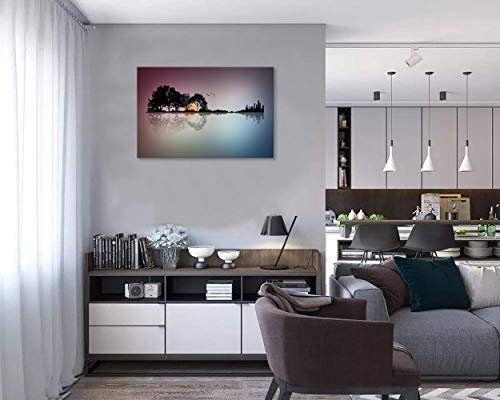 Urttiiyy Modern Blue White Music Abstract Guitar Tree Canvas Paintings Guitar Wall Art Music Home Decor for Living Room HD Printed Painting Framed Ready to Hang - Image 3