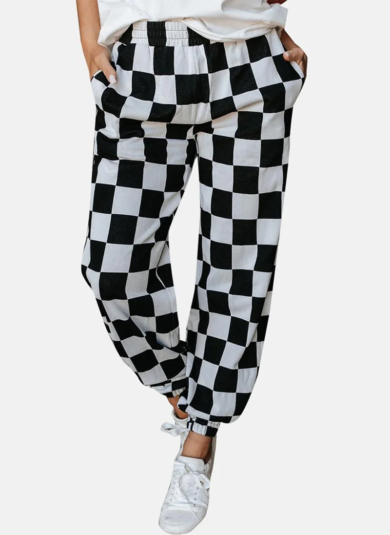 YUNIQEE Multicoloured Checked Jogger Trouser