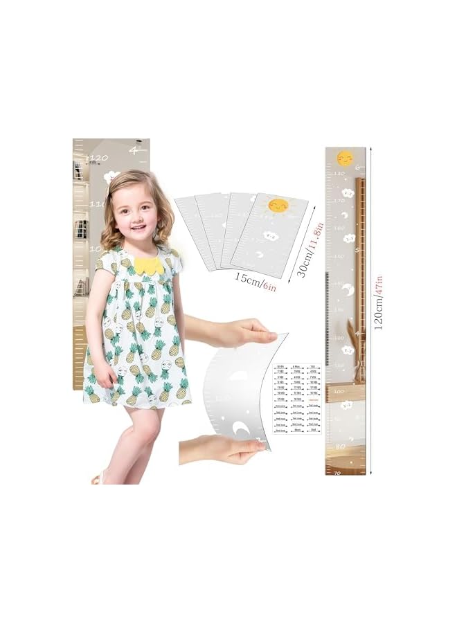 The Bros Mirror Height Chart for Kids,Growth Chart for Wall,Decorative Mirrors Full Length,Sun Smile Acrylic Puzzle Mirror Decor for Nursery Room - Image 2