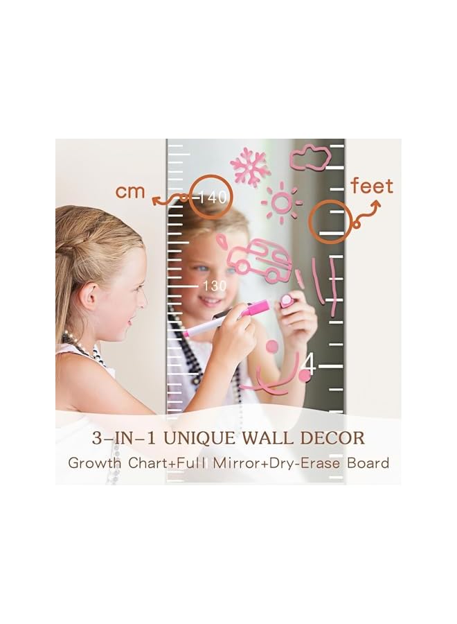 The Bros Mirror Height Chart for Kids,Growth Chart for Wall,Decorative Mirrors Full Length,Sun Smile Acrylic Puzzle Mirror Decor for Nursery Room - Image 5