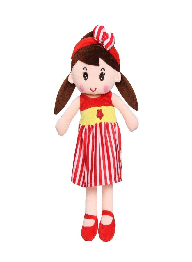 MABLE Soft Doll for Girls | Cute Plush Baby Doll Toy with Colourful Hairband | Huggable Stuffed Doll Gift for Kids, Girls, Toddlers & Babies Age 3 to 5 Years (40CM Red) - Image 1