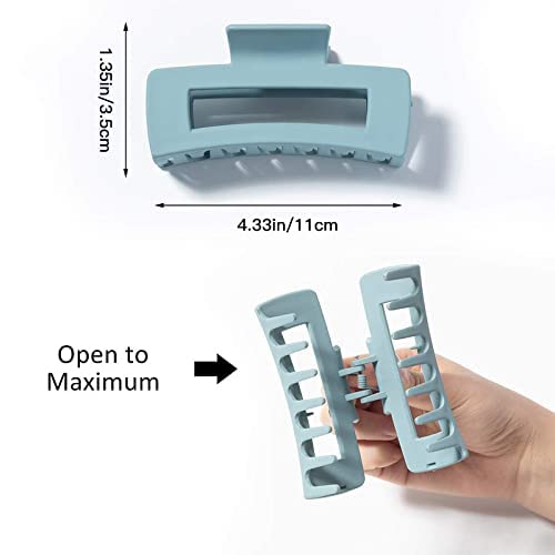 Pactiv PACTIV 41 Inch Big Hair Rectangular Plastic Hair ClawsThe Metal Spring Is Strong And Snaps Tight Matte Color With Advanced Feeling2 Packs Multicolour - Image 2