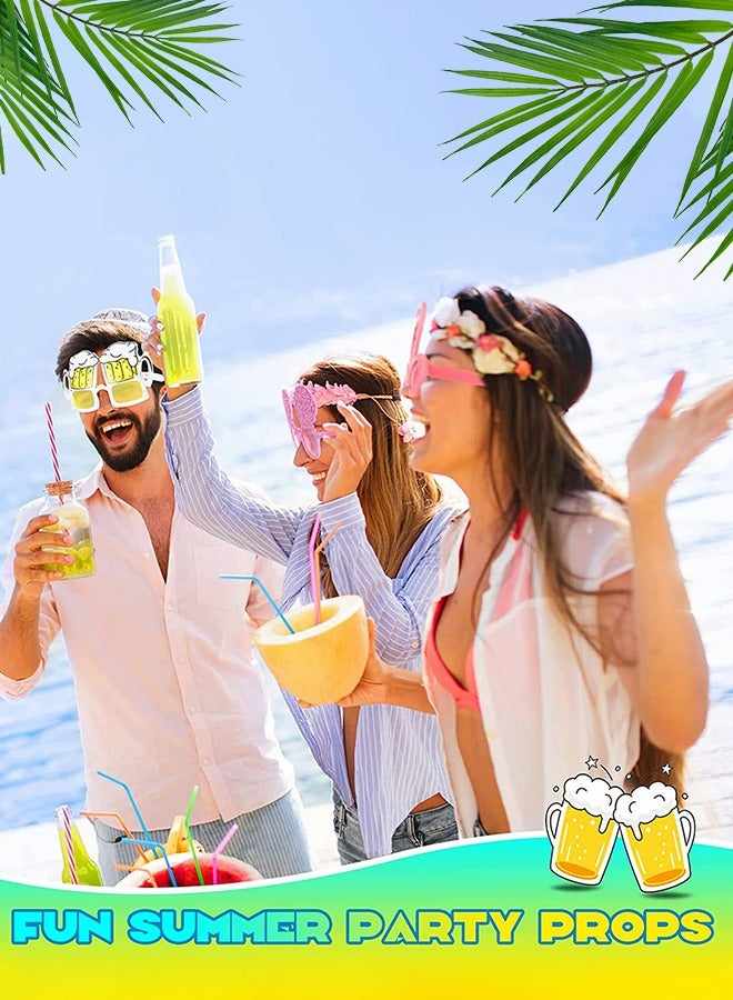 GROIC Luau Party Sunglasses - 6 Pairs Funny Hawaiian Glasses, Tropical Fancy Dress Props, Beach Themed Party Supplies Decoration,Party Dress Accessories - Image 4