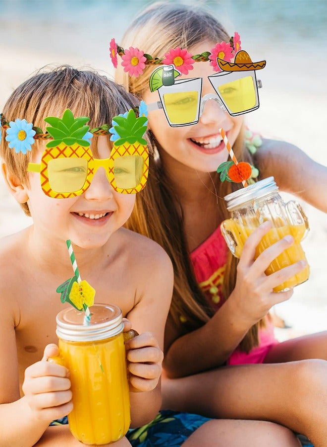 GROIC Luau Party Sunglasses - 6 Pairs Funny Hawaiian Glasses, Tropical Fancy Dress Props, Beach Themed Party Supplies Decoration,Party Dress Accessories - Image 2
