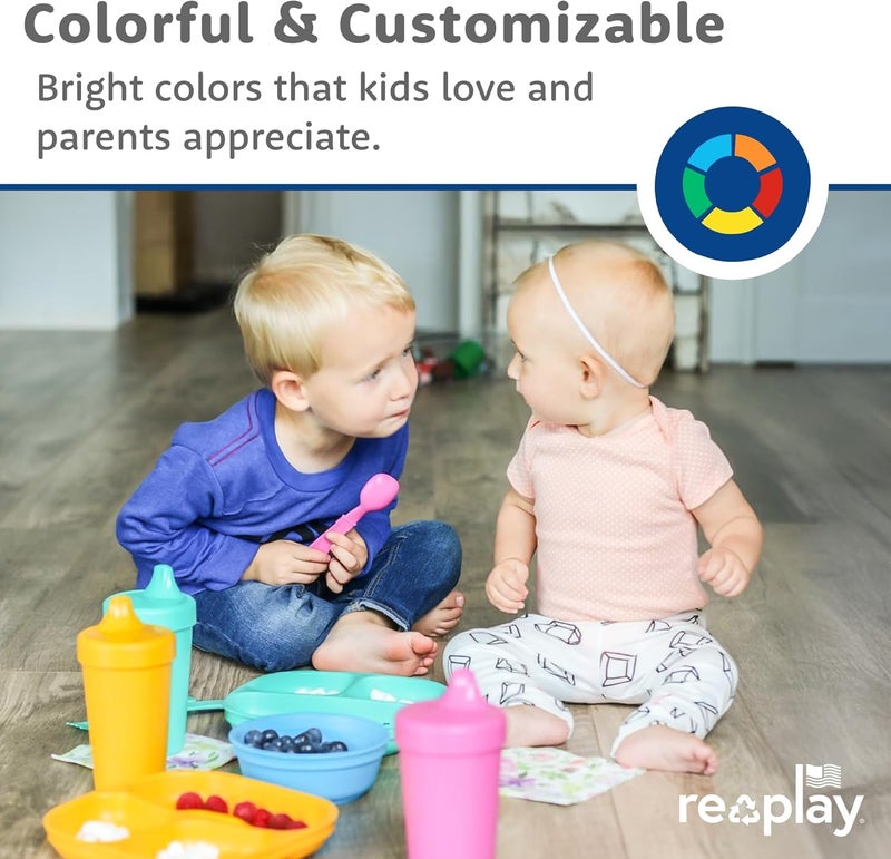 RePlay Toddler Plates with Dividers  DeepWalled 3 Compartments Divided Plates for Kids  Dishwasher  Microwave Safe  Made in USA  Set of 4737 x 737 x 125  Princess - Image 4