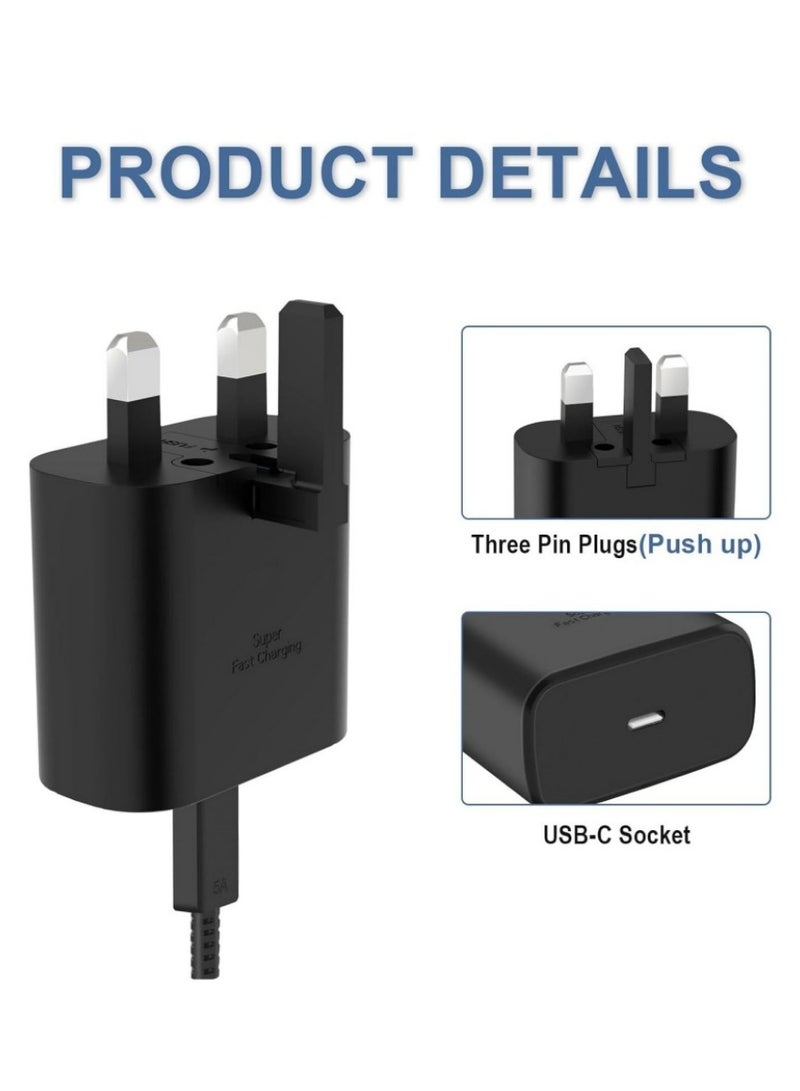 45W USB C Super Fast Charging PD Charger - Compatible with S24 S23 S22 S21 S20 Ultra, S24+ S23+ S22+ S21+, A53, A15, A 55, A54 - Type C Power Adapter,