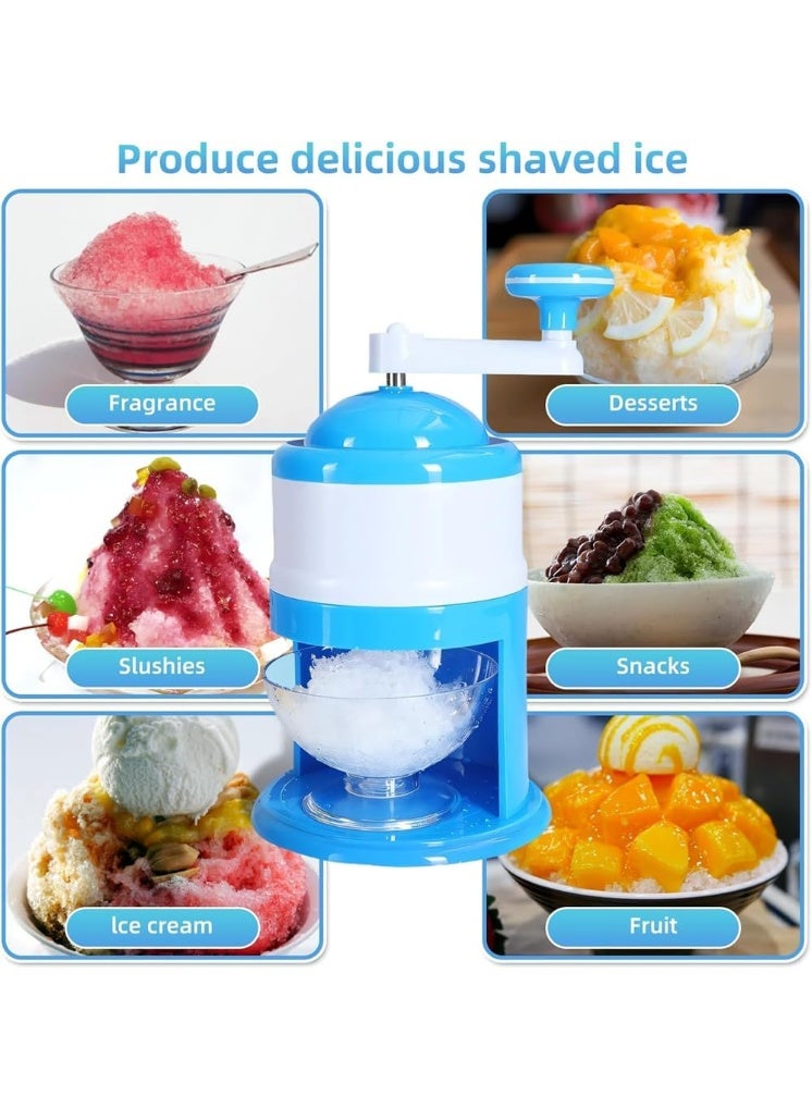 DubaiGallery Compact Manual Ice Crusher – Hand Crank Ice Shaver Machine for Slushies, Smoothies, Cocktails, and More (Blue) - Image 3