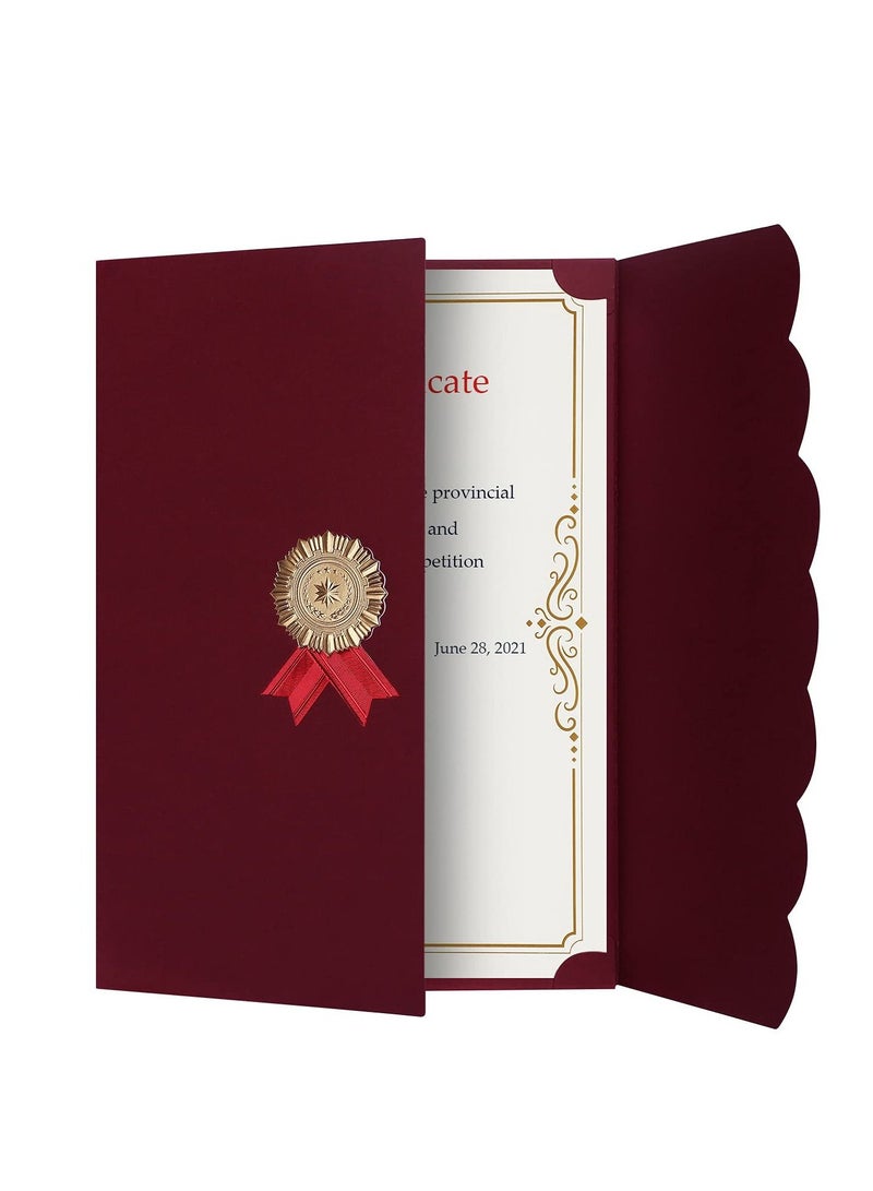 KASTWAVE 5pcs A4 Certificate Holder Graduation Diploma Cover Degree Certificate Holder Trifold Document Covers for Award Certificates  - Image 4