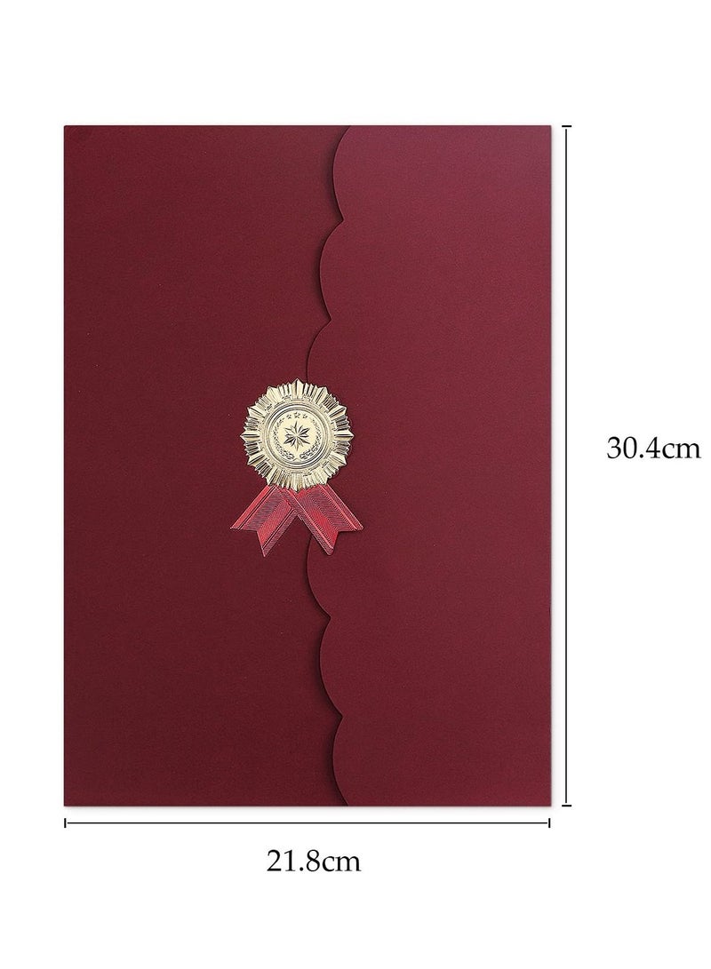 KASTWAVE 5pcs A4 Certificate Holder Graduation Diploma Cover Degree Certificate Holder Trifold Document Covers for Award Certificates  - Image 3
