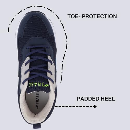 TRASE Kids Boys Sports Shoes | Running, Walking, All Day Casual Wear with Lace-Up Design (Navy, 11C UK) - Image 3