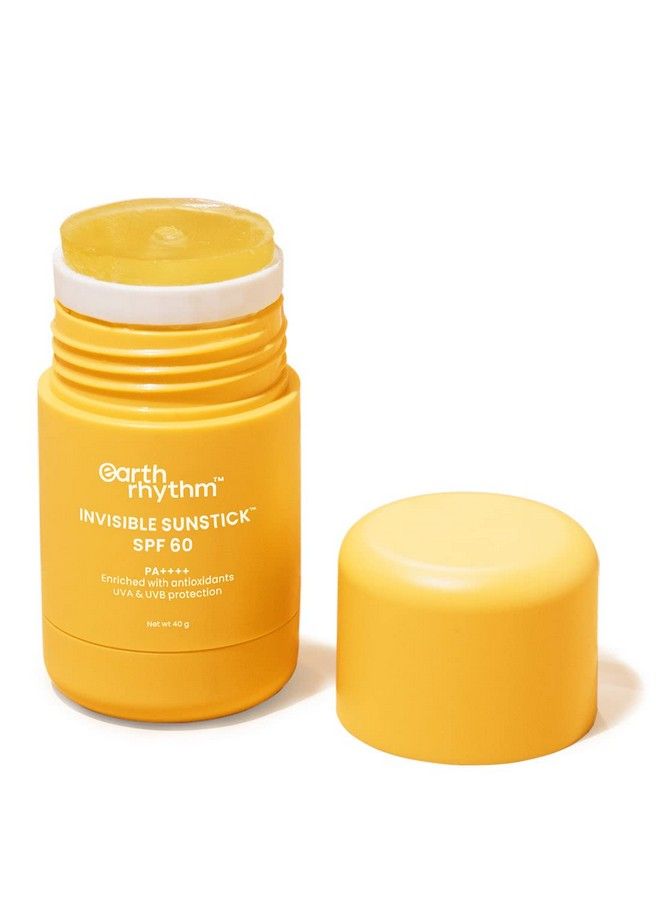 Earth Rhythm Sunstick Spf 60 Pa++++ Invisible Sunscreen ; Water Resistant No White Cast Lightweight I Almond Oil Jojoba Oil & Vitamin E ; Suits All Skin Types ; Women & Men 40 Gm  - Image 2