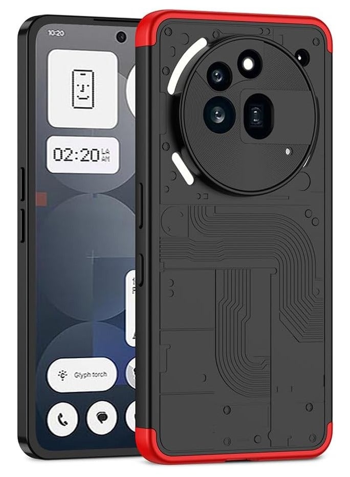 For Nothing Phone 3a Pro Case, 360 Degree Full Body Hard Plastic Material Protective Back Cover, Detachable Split Slim Fit Shockproof Casing, Anti-Scratch Bumper Mobile Phone Case  - Image 1