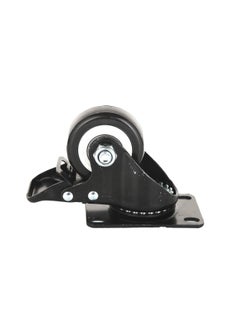 BMB tools Black PVC White Rim Caster 2 Piece 1.5 Inch- Swivel with Brake - Plate| Industrial & Scientific|Material Handling Products|Rubber Caster| Wheel  - Image 2