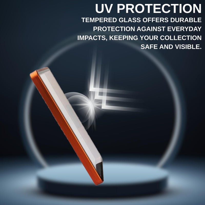 RedCap Magnetic Aluminum Graded PSA Slab Guard UV Resistant Glass 35PT Premium Protector Display Case For Standard PSA CGC Graded Sport Trading Cards - Sunset Orange - Image 2