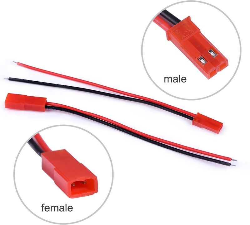 eBoot 20 AWG Plug Connector 2 Pin Male Female Plug Connector Cable Wire for LED Lamp Strip RC Toys Battery, 10 Pairs - Image 3
