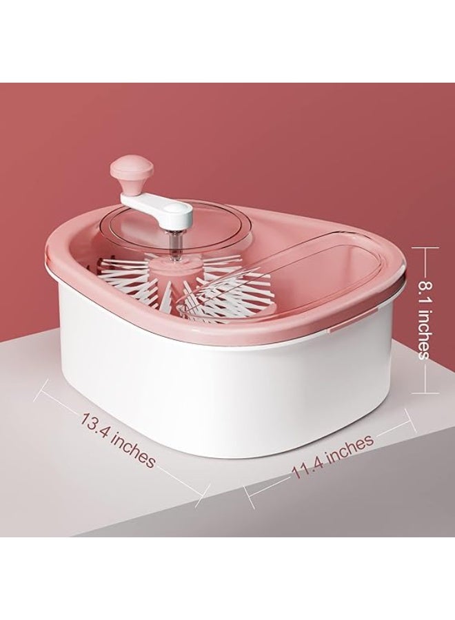 TERRIFI Large Fruit Washer Spinner & Cleaning Device with Brush – Manual Vegetable Scrubber and Washing Bowl Set - Image 2