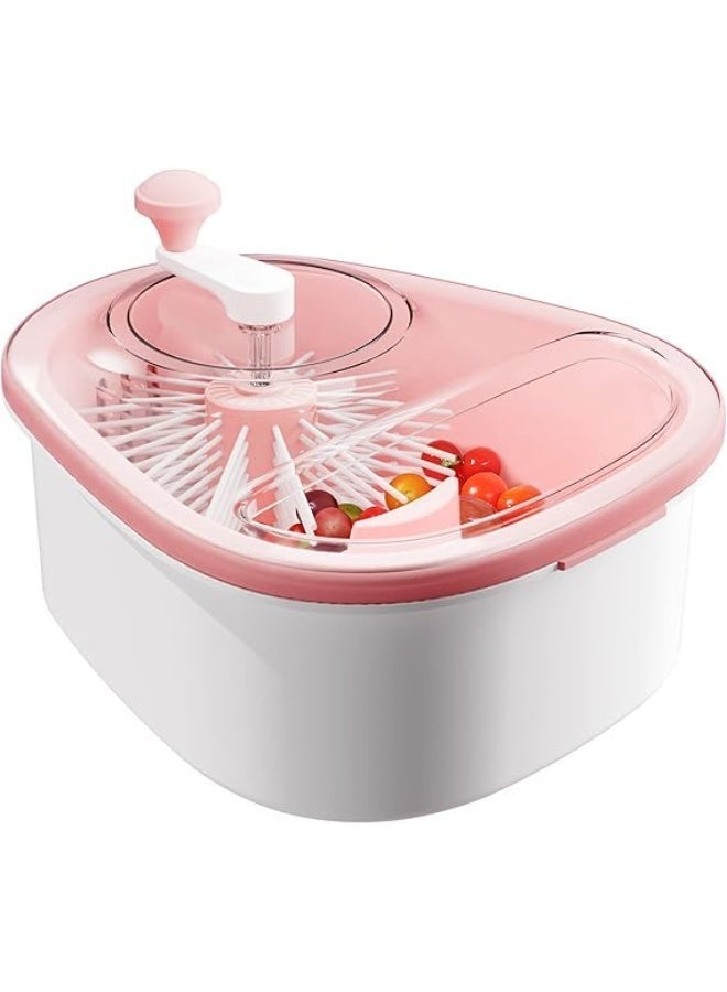 TERRIFI Large Fruit Washer Spinner & Cleaning Device with Brush – Manual Vegetable Scrubber and Washing Bowl Set - Image 1