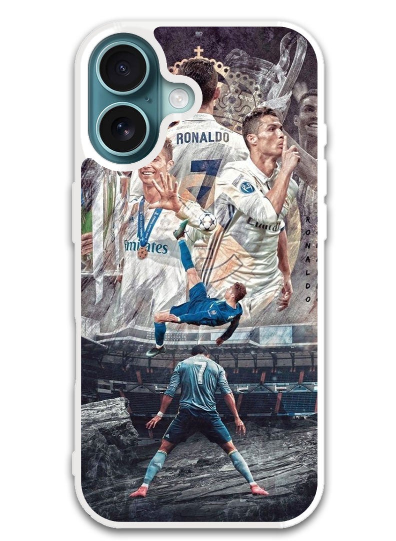 Theodor Protective Case Cover For APPLE IPHONE 16 Ronaldo (4) (White Bumper) - Image 1