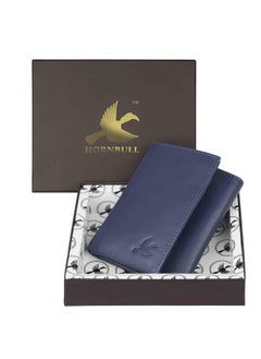 HORNBULL HORNBULL Men's Navy Tri Fold Genuine Leather Wallet for Men | Soft and Quality Mens Wallet with RFID Blocking Security | Attractive Design Gift for Mens  - Image 2