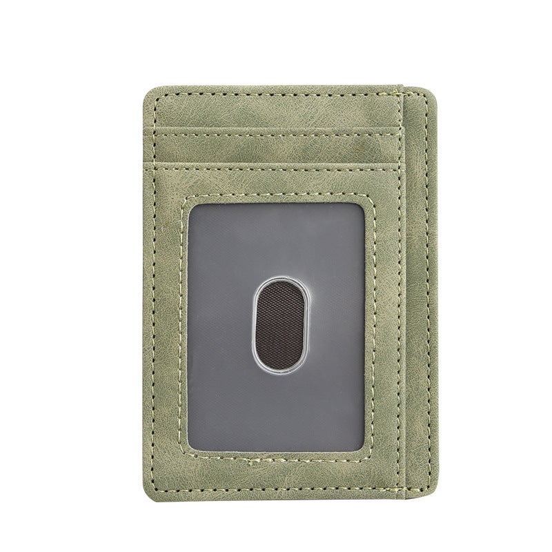 New Pu Men'S Card Bag Crazy Horse Leather Change Clip Neutral Unisex Coin Purse Multi-Function Card - Image 1