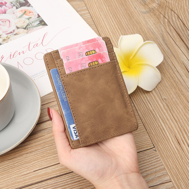 New Pu Men'S Card Bag Crazy Horse Leather Change Clip Neutral Unisex Coin Purse Multi-Function Card - Image 4