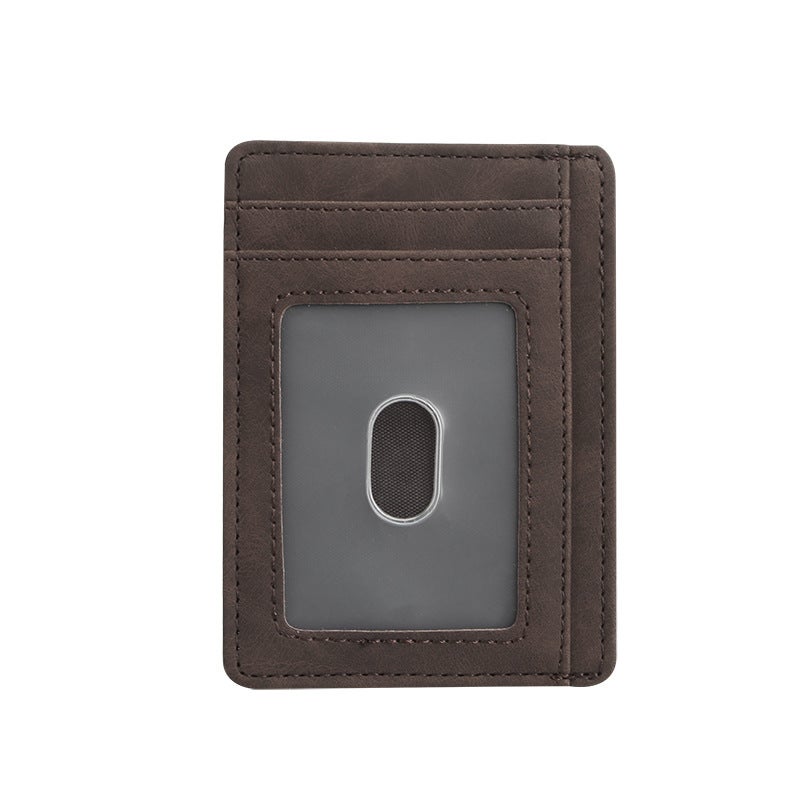 New Pu Men'S Card Bag Crazy Horse Leather Change Clip Neutral Unisex Coin Purse Multi-Function Card - Image 5