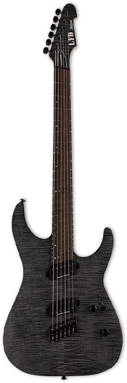 ESP جيتار كهربائي متعدد المقاييس 6 أوتار من ESP LTD M1000 بلون أسود ساتان شفاف يمين LM1000MSFMSTBLKS - Image 5