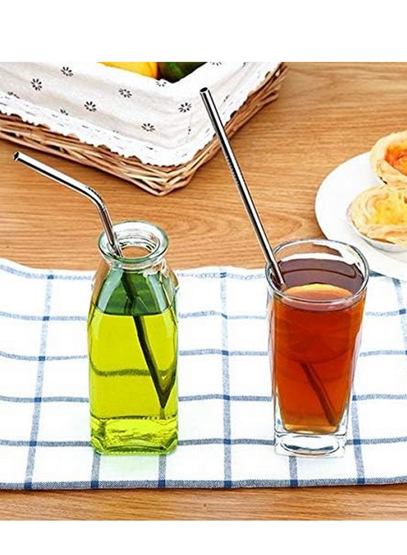 12 Pieces - Stainless Steel Straws + 3 Brushes - Reusable