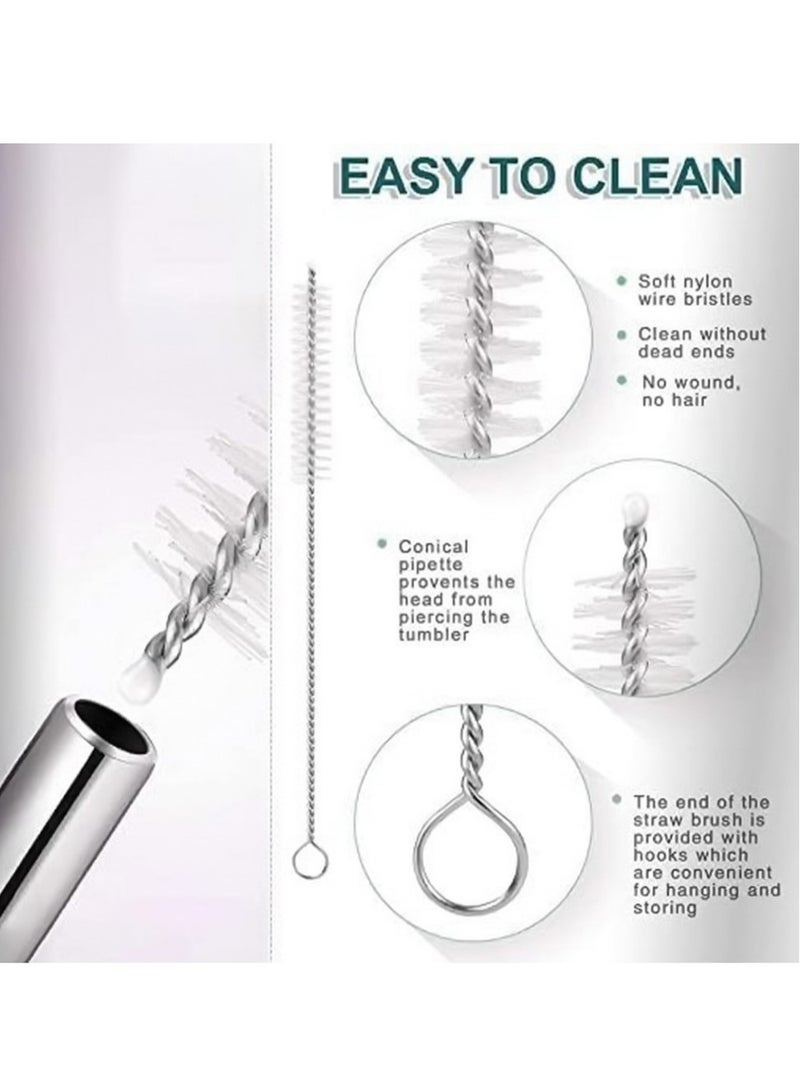 12 Pieces - Stainless Steel Straws + 3 Brushes - Reusable